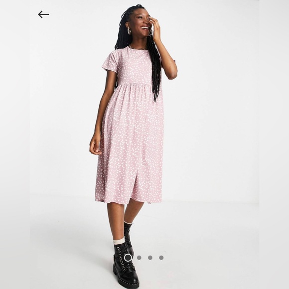 Pink Midi Smock Dress - Picture 3 of 8